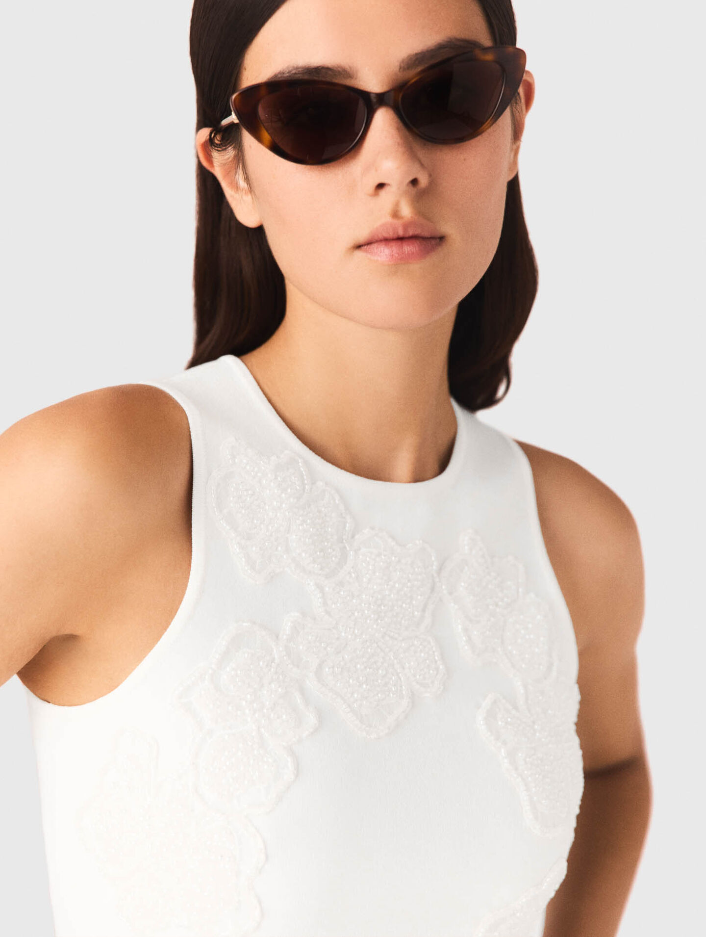 Beaded embroidered floral dress